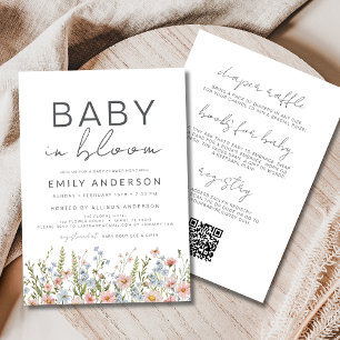 Invitation All in One Fleur sauvage Baby in Bloom Baby shower