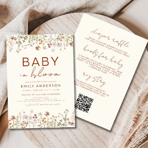 Invitation All in One Fleur sauvage Baby in Bloom Baby shower