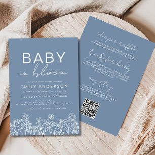 Invitation All in One Fleur sauvage Baby in Bloom Baby shower