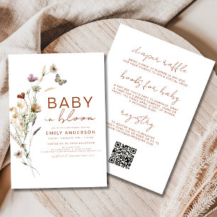 Invitation All in One Fleur sauvage Baby in Bloom Baby shower