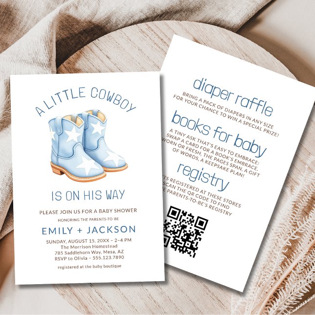 Invitation All in One Little Cowboy Couples Boy Baby Shower (Créateur téléchargé)