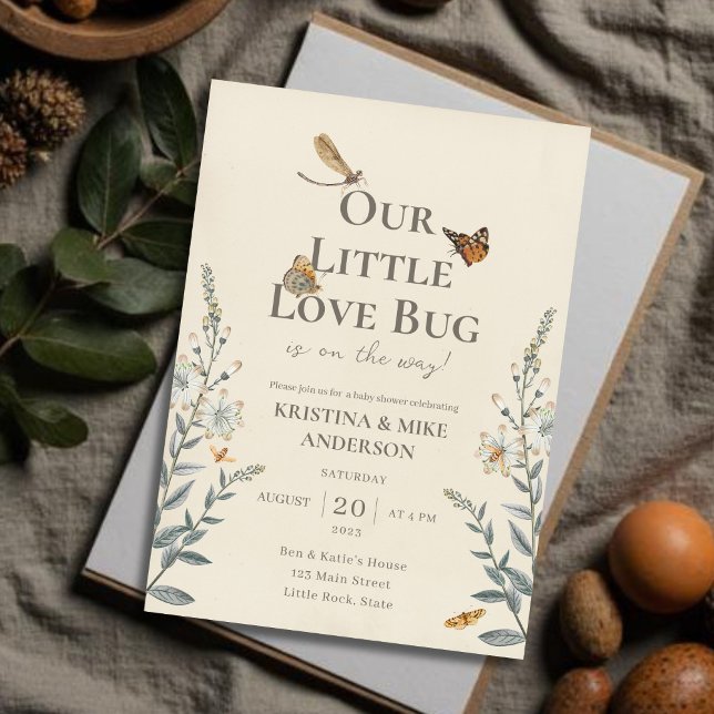 Invitation All in One Little Love Baby shower de bug Invitati (Créateur téléchargé)
