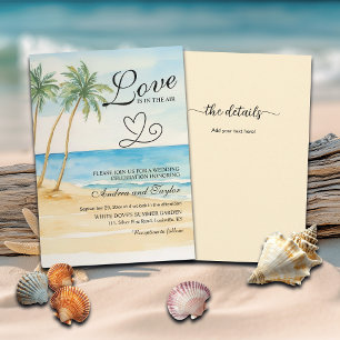 Invitation All in One Love est dans l'Air Beach et Palm Trees