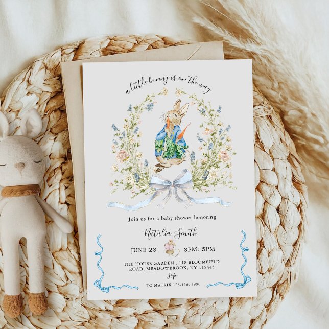 Invitation All in One Peter Rabbit Bunny QR Baby Shower  (Créateur téléchargé)