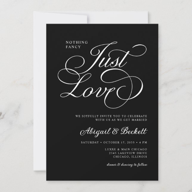 Invitation All In One Rien De Fancy Just Love Mariage (Devant)