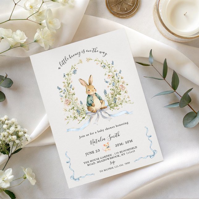 Invitation All in One Watercolor Bunny Rabbit Baby Shower (Créateur téléchargé)