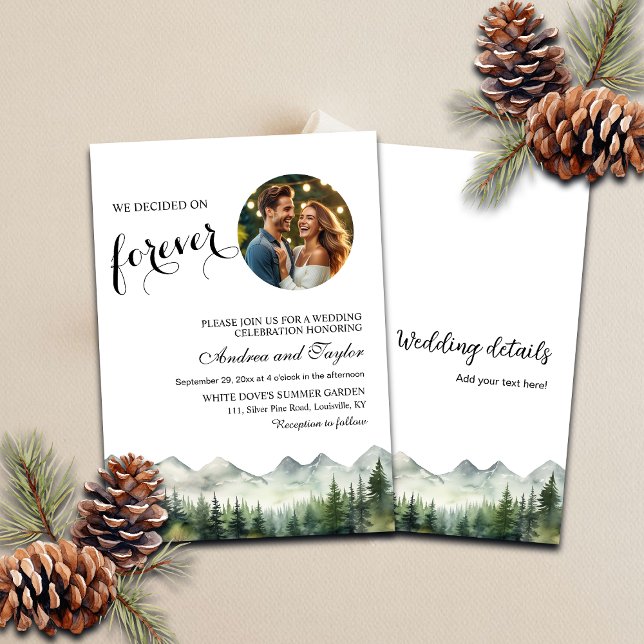 Invitation All in One We decided on Forever Photo Wedding (Créateur téléchargé)