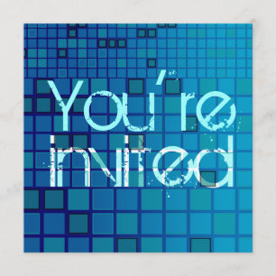 Invitation All Party Invitation Mosaïque bleue