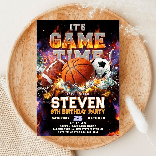 Invitation All Sports Game Time Birthday Party - Sport (All Sports Game Time Birthday Party - Sport Invitation
)