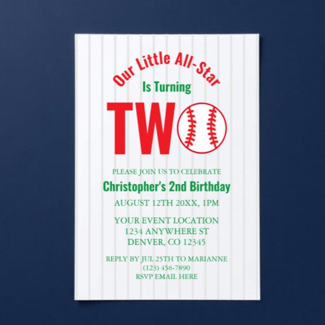 Invitation All-Star Baseball 2e anniversaire (Créateur téléchargé)