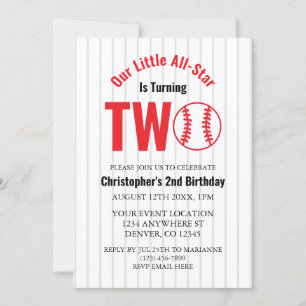 Invitation All-Star Baseball 2e anniversaire