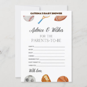 Invitation All Stars Sports Baby shower - Nom modifiable, 5x7