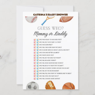Invitation All Stars Sports Baby shower - Nom modifiable, 5x7