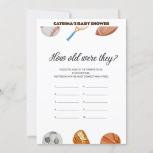 Invitation All Stars Sports Baby shower - Nom modifiable, 5x7