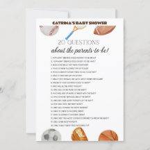 All Stars Sports Baby shower - Nom modifiable, 5x7