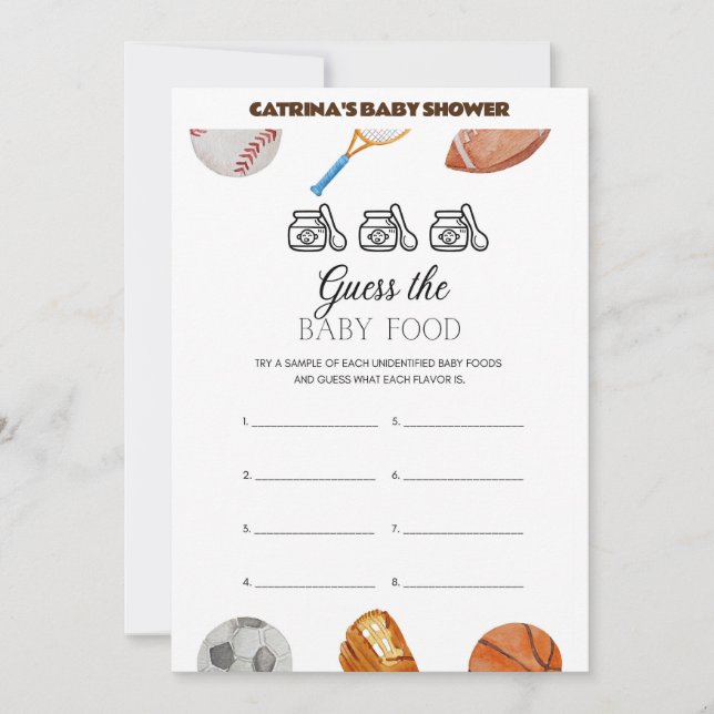 Invitation All Stars Sports Baby shower - Nom modifiable, 5x7 (Devant)