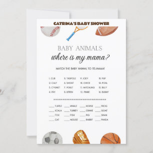 Invitation All Stars Sports Baby shower - Nom modifiable, 5x7