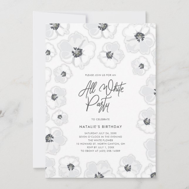 Invitation All White Summer Party (Devant)
