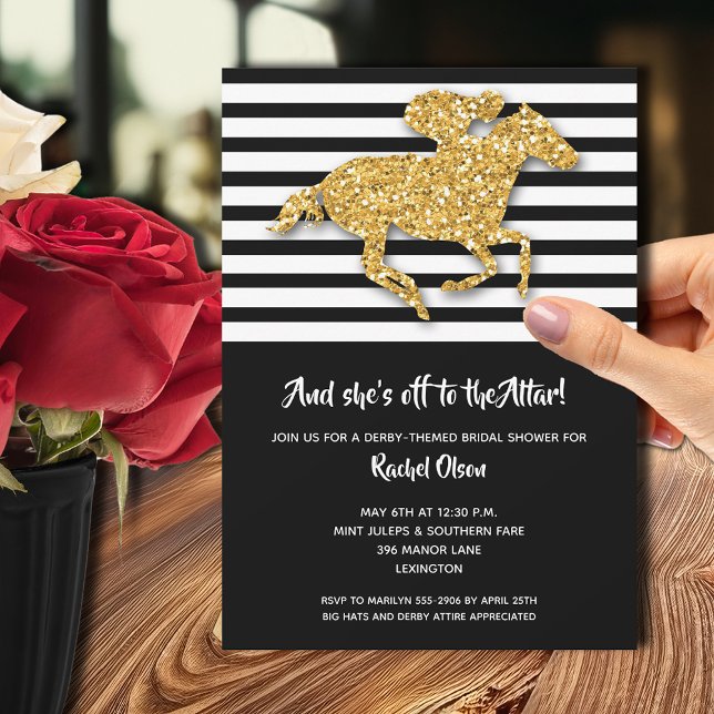 Invitation Aller à la Fête des mariées du Cheval de l'Altar D (Off to the Altar Derby bridal shower invitations - PRINTED and/or INSTANT DOWNLOAD)