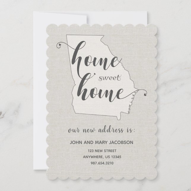 Invitation Aller en Géorgie Nouvelle adresse Accueil Sweet Ho (Devant)