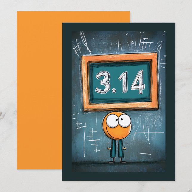 Invitation Aller jusqu'à Pi : Mode Geek 3.14 activé (Devant / Derrière)