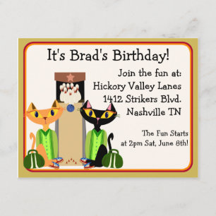 Invitation Alley Cats Bowling Party