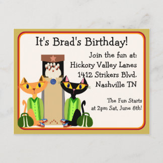 Invitation Alley Cats Bowling Party