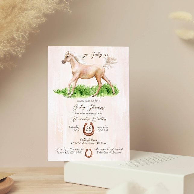 Invitation Allez bébé aller courir cheval poulain baby shower (Créateur téléchargé)