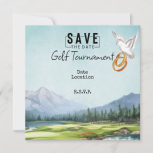 Invitation Alliance de mariage de golf sur le parcours de gol