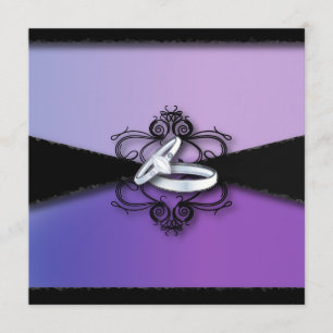 Invitation alliances de mariage élégantes mariage violet et n