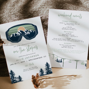 Invitation ALLIE Sage Snowboard Mountain Ski Bachelorette