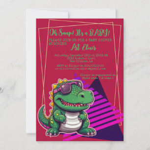 Invitation Alligator Cool Kawaii Retro Vibe