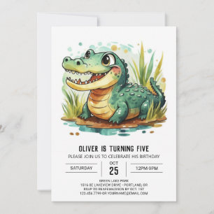 Invitation Alligator Crocodile moderne Anniversaire