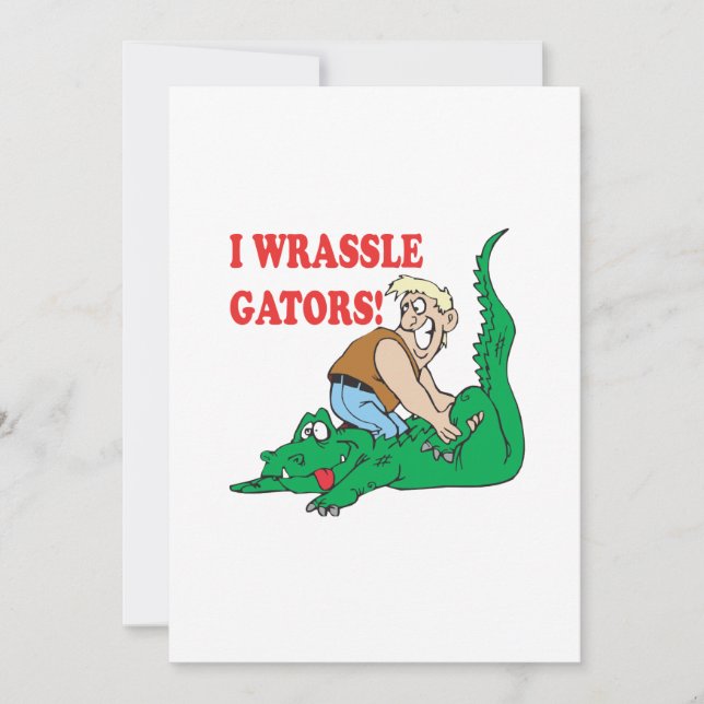 Invitation Alligator luttant 2 (Devant)