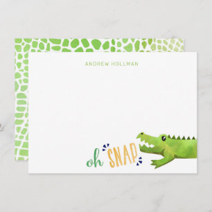 Invitation Alligator ou Crocodile Merci Note Papier à lettres