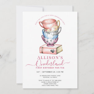 Invitation Allison's Onederland Girl's Par-Tea 1er anniversai