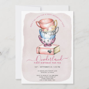 Invitation Allison's Onederland Girl's Par-Tea 1er anniversai
