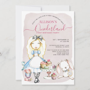 Invitation Allison's Onederland Tea Party 1er anniversaire fi