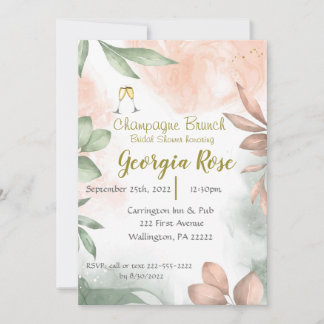 Invitation Allocution de champagne brunch nuptiale