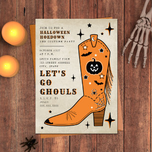Invitation Allons Gouls Halloween Hoedown Cowboy Boot
