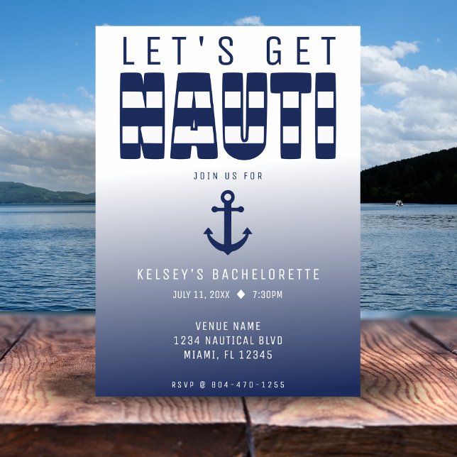 Invitation Allons voir Nauti Bachelorette Party (Let's Get Nauti Bachelorette Party Invitation
)