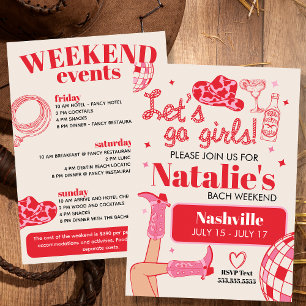 Invitation Allons-y Filles Nashville Bachelorette Itinéraire