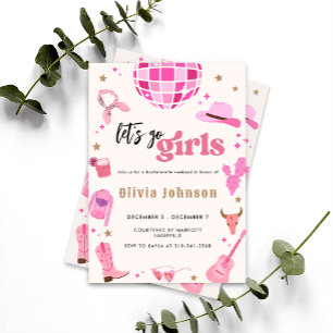 Invitation Allons-y les filles Nashville Pink Rodeo Enterre