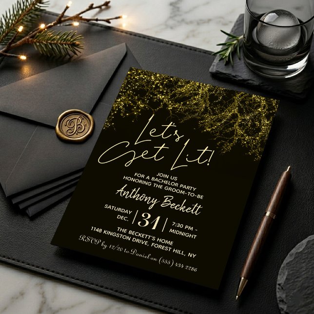 Invitation Allumons la fête | Enterrement de vie de garçon (Créateur téléchargé)