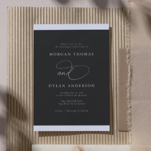 Invitation Allure Calligraphie noir et blanc Mariage