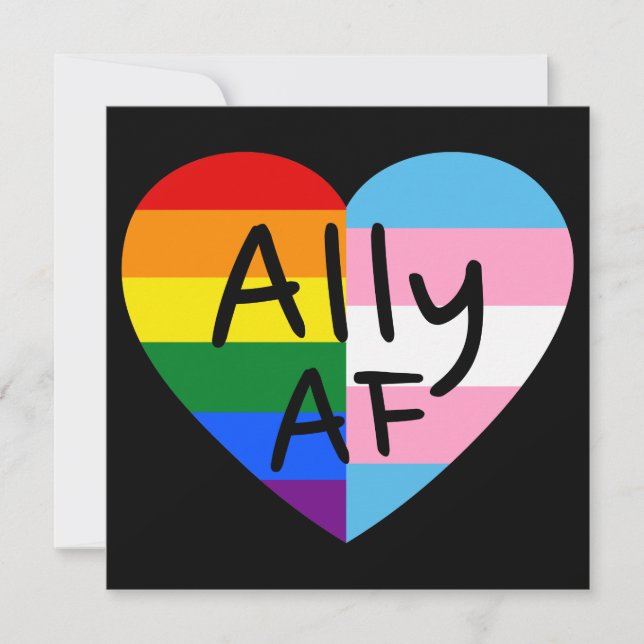 Invitation Ally AF III - Drapeau LGBTQ Gay Trans Queer Pride (Devant)