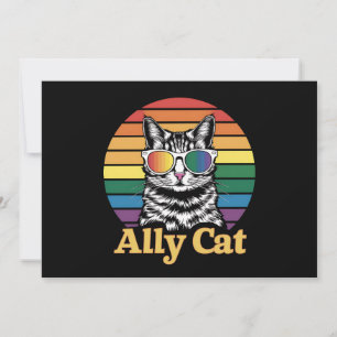 Invitation Ally Cat LGBT Rainbow Flag LGBTQ Cadeau