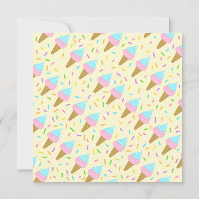 Invitation Almofada fofa com estampa contínua de sorvetes (Devant)