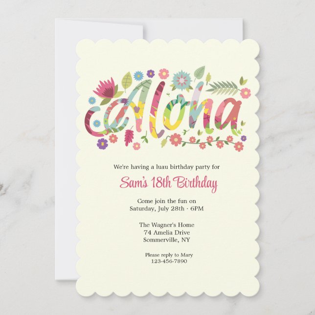 Invitation Aloha (Devant)
