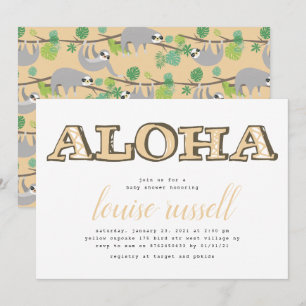 Invitation Aloha Baby Animal tropical   BABY SHOWER